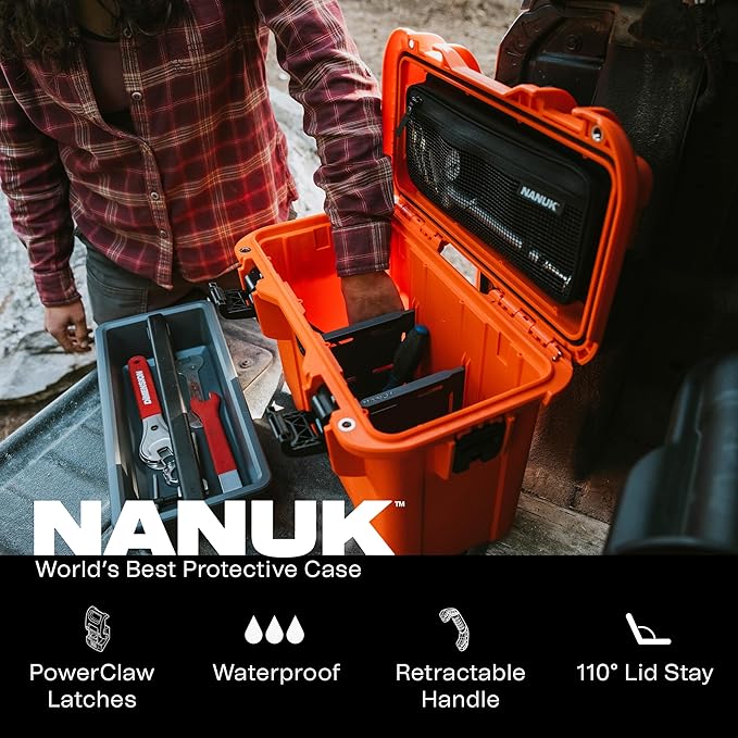 NANUK Trail 15 – 15.9L (4.2-Gallon) Waterproof Storage Box – Cargo Case with Modular Dividers for Camping, Fishing & Outdoor Storage - Dustproof and Impact Resistant (12.9” x 9.7” x 10.3”) – Black