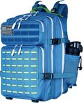 Military Tactical Backpack 45L/25L 3 Day Assault Pack Molle Daypack Hiking Backpack for Men and Women (Blue-Yellow, 45L)