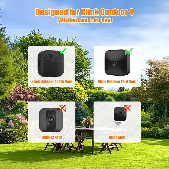 Rhorawill Wall Mount for All - New Blink Outdoor Camera, 2 Pack Weatherproof Protective Housing with Charging Port, 360° Adjustable Bracket for Blink Outdoor 4th & 3rd Gen Cam (Camera Not Included)