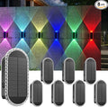 LIANGLOME 8PK Solar Fence Lights Outdoor - Solar Outdoor Light Warm White & RGB Lights for Outside Backyard, Patio, Deck Fence, Stair Handrail, Pool and Wall