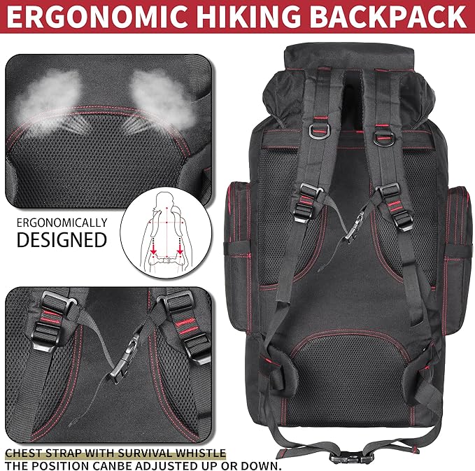 Hiking Backpack for Men 70L/100L Camping Backpack Military Rucksack Molle 3 Days Assault Pack for Climbing | Camping Backpack, 3 Days Assault Pack, for Climbing