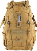 aiGear Tactical Backpack for Men, 25L Military Backpack, 3-Day Bug Out Bag for Camping Hiking Hunting with Molle System Army Daypack (25L Khaki)