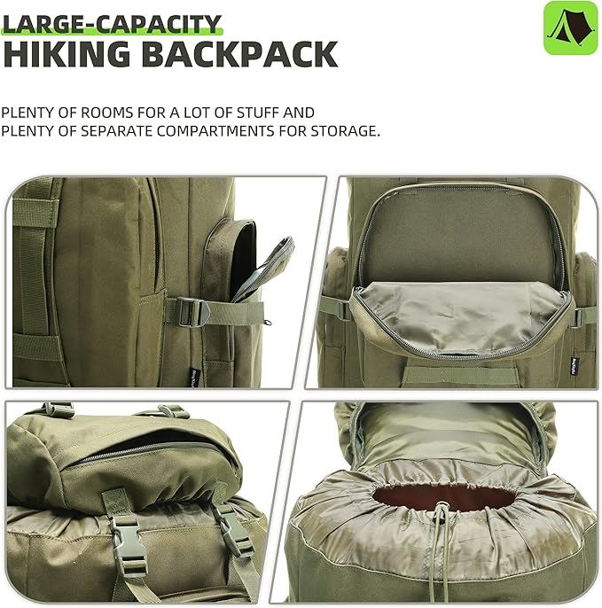 100L Camping Hiking Backpack,Molle military Tactical rucksack backpack,Waterproof Lightweight Hiking Backpack
