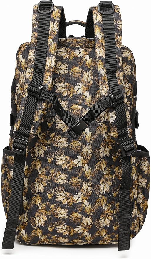 Wotony Tactical Backpack - Military waterproof backpack with multiple pockets and tactical gear for the outdoors (Yellow Maple Leaf, 35L)