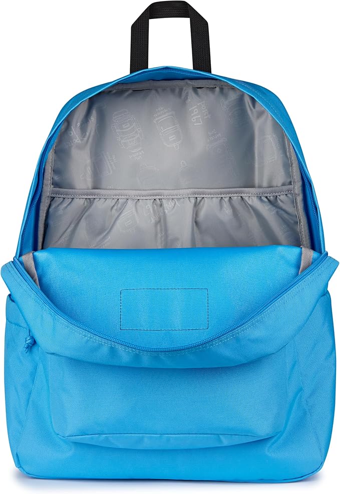 JanSport SuperBreak Plus Backpack with Padded 15-inch Laptop Sleeve and Integrated Bottle Pocket - Spacious and Durable Daypack for Work and Travel - Electric Azul