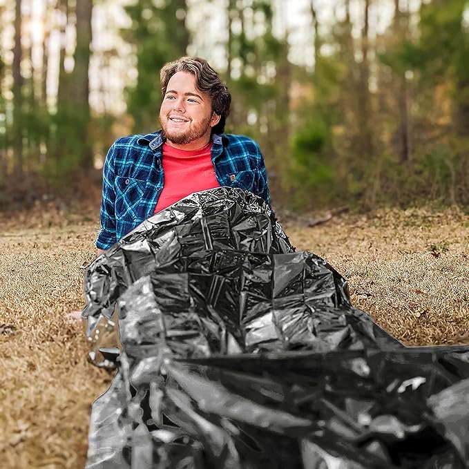Ever Ready First Aid Mylar Rescue Blanket, Large Olive Thermal Sheet for Emergency and Survival, 54” x 84” – 5 Count