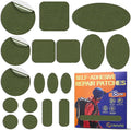 Down Jacket Repair Patch Kit, Outdoor Gear Tenacious Repair Tape, Self Adhesive Fabric Patches for Clothes, Waterproof Ripstop Nylon Fabric Patch for Puffer Jacket, Coat, Tent (18 Pcs, Army Green)
