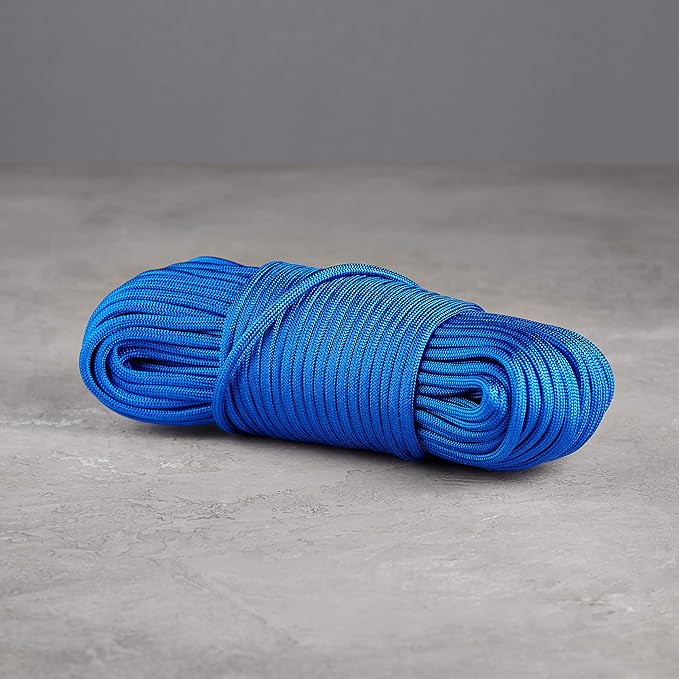 Amazon Basics 550 Type III Paracord, 7-Strand Core, High Strength - 5/32 in x 100 ft (4mm x 30m), Blue