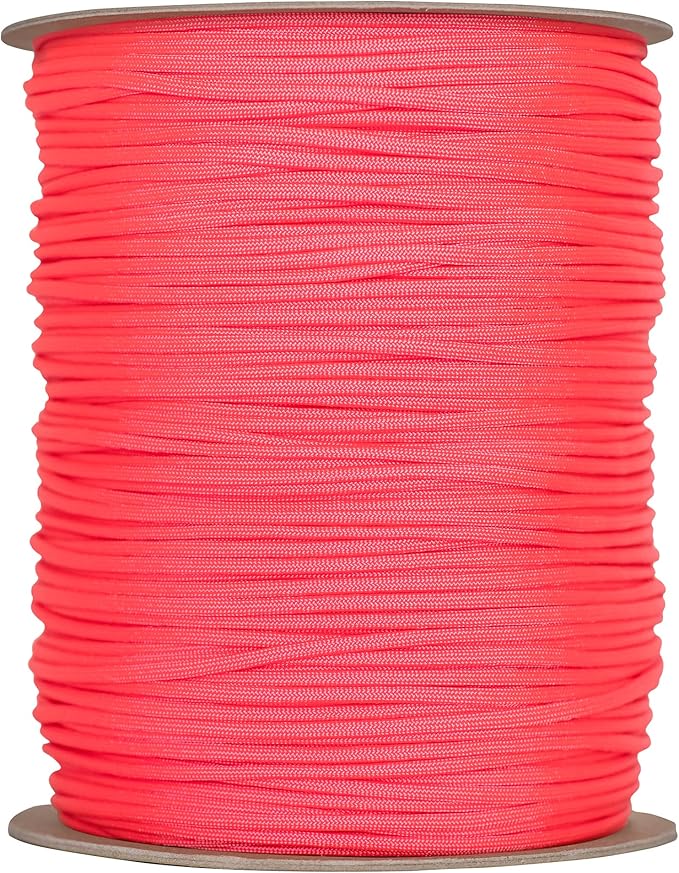 The Paracord Store | Type III 550 Paracord - 250 FT Spool, Salmon Pink | Heavy Duty 7 Strand Tactical Paracord - USA Made Nylon Outdoor Parachute Cord for Camping, Fishing & More - Survival Cord
