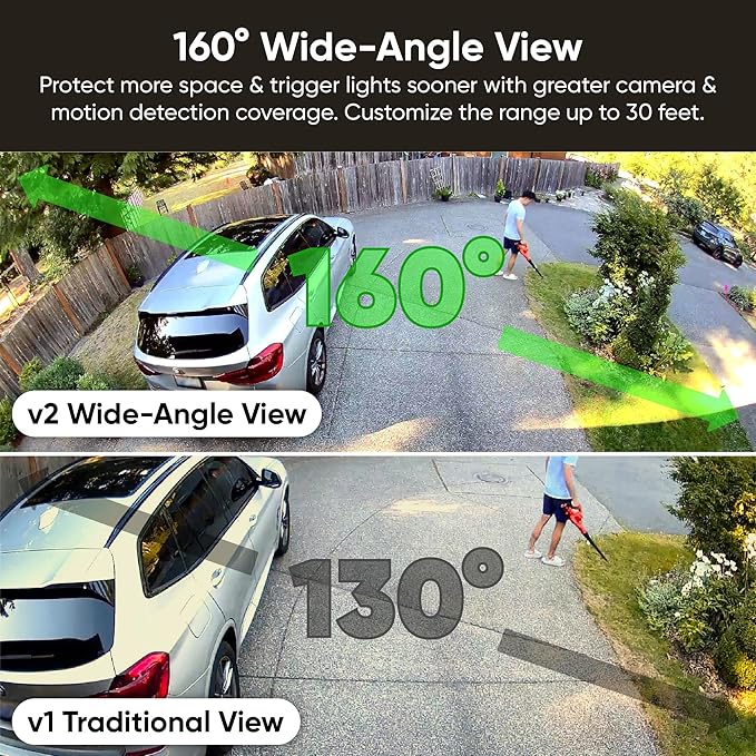WYZE Floodlight Camera v2, Security Camera Outdoor, 2K HD with Color Night Vision, 2800-Lumen LEDs, 160° Wide View, 105dB Siren, Works with Alexa & Google Assistant, Wired, Free Expert Support