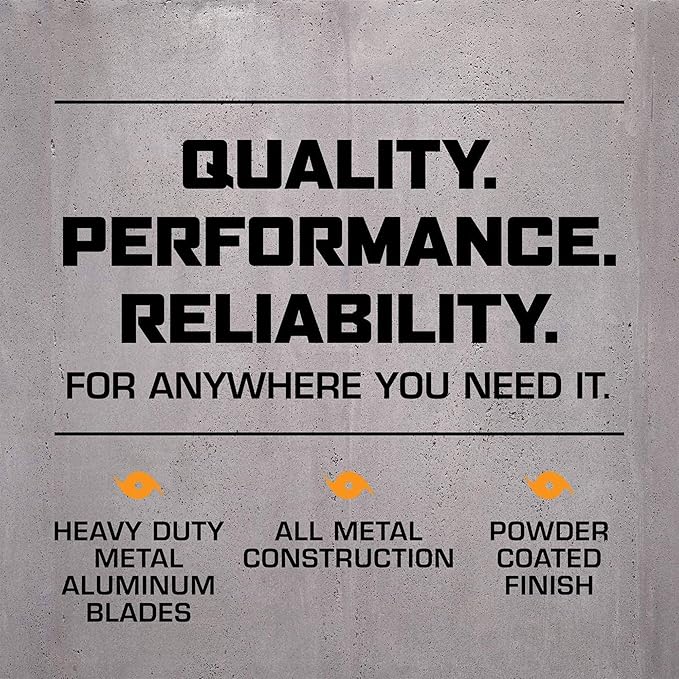 Hurricane Pro High Velocity Oscillating Metal Wall Mount Fan w/ 3 Speeds, Black, 20" - Corded Electric Air Cooling Unit w/ Powerful 4500 CFM Airflow for Home, Garage, Gym, Workshop & Greenhouse