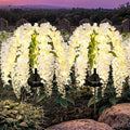 GIGALUMI Solar Lights Outdoor for Garden Decor, 2 Pack Solar Flower Lights Waterproof, 2 Lighting Modes Wisteria for Pathway,Yard, Patio Decoration, Gardening Gifts for Women (White)