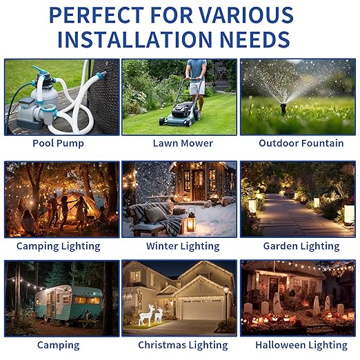 3 Pack Outdoor Extension Cord Safety Cover with Waterproof Seal IP54 Water-Resistant, Weatherproof Electrical Connection Box with 2 Latches, Plug, Socket, Holiday Decoration Light, Green