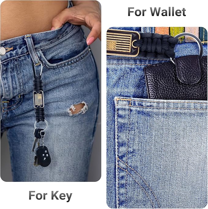 Short Keychain Lanyard for Keys for Men, Heavy Duty Braided Clip Paracord Keychain for Wallets, Keys, Whistle，Outdoor Activities [Short]