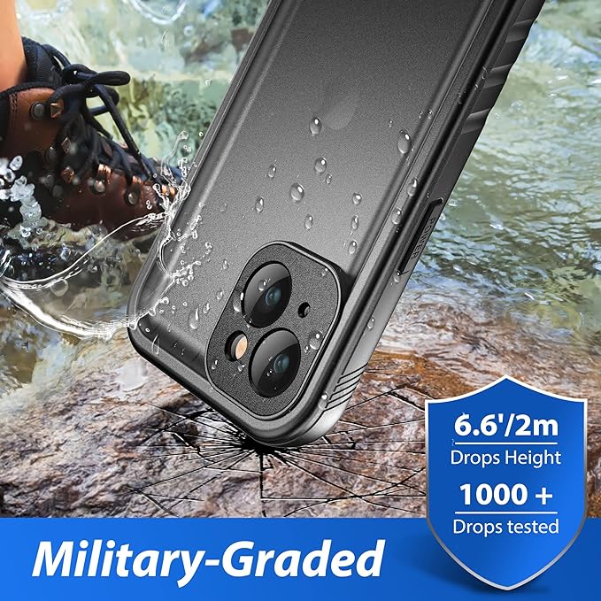 SPORTLINK Waterproof Case for iPhone 13, Shockproof Dustproof 13 Phone Case with Built-in Clear Screen Protector, Full Body Heavy Duty Sealed Protective Cover for iPhone 13 6.1 Inch