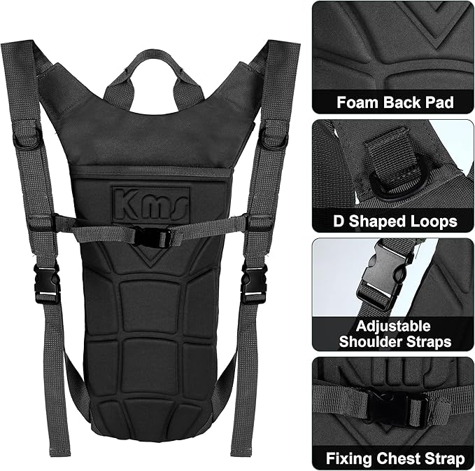 Tactical Hydration Pack Backpack with 3L Water Bladder for Men, Leakproof Military Rave Water Backpack for Running Hiking Cycling Jogging Festival