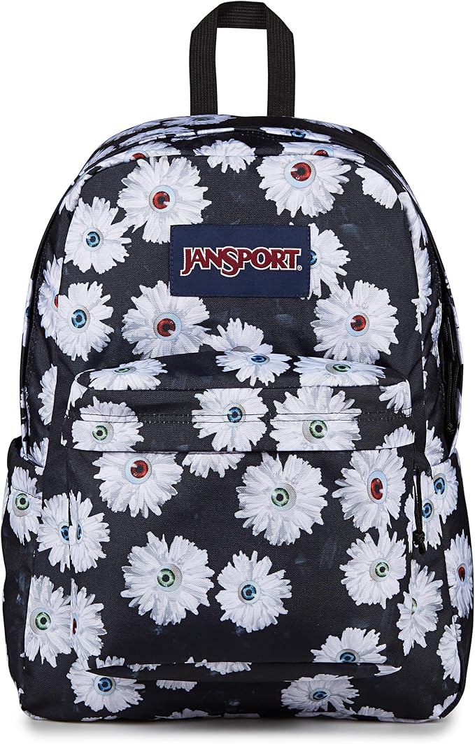 JanSport SuperBreak Plus Backpack with Padded 15-inch Laptop Sleeve and Integrated Bottle Pocket - Spacious and Durable Daypack for Work and Travel - Eyeball Blossom