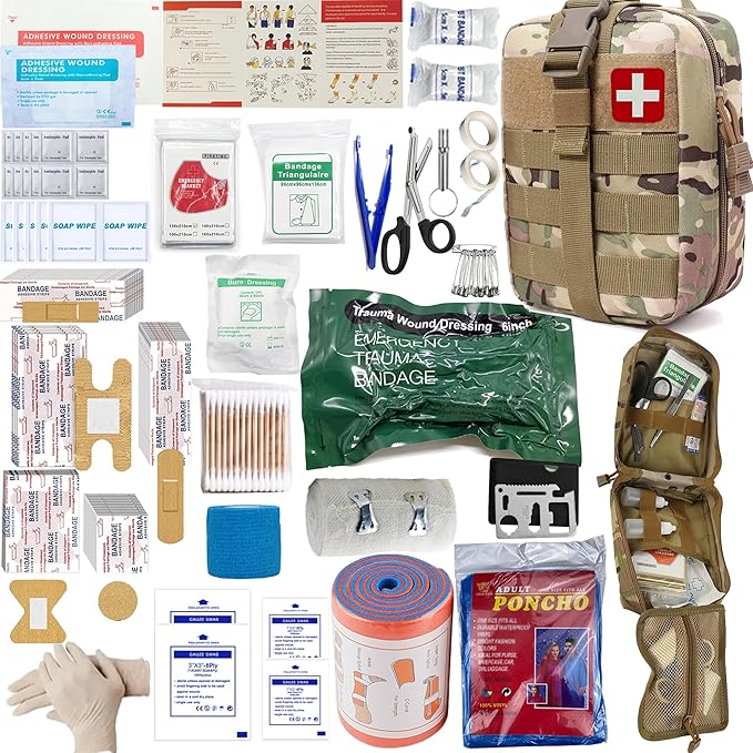 Universal IFAK Trauma First Aid Kit Molle Pouches Emergency Survival Kit Suitable for Home, car, Travel, Camping, Hiking, Sports, Outdoor Emergencies-Quick Response First Aid Essentials(CP)