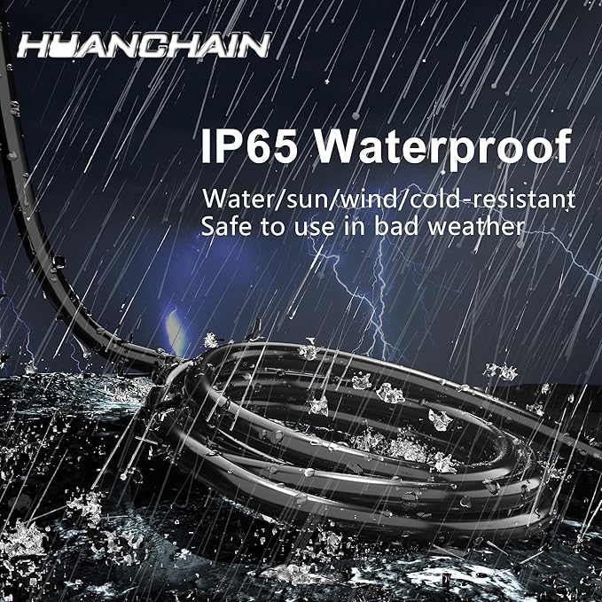 HUANCHAIN 100 FT 16 Gauge Black Indoor Outdoor Extension Cord Waterproof, Flexible Cold Weather 3 Prong Electric Cord Outside, 10A 1250W 125V 16AWG SJTW, ETL Listed