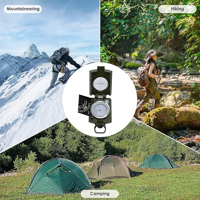 Compass,Outdoor Military Waterproof Lens Sighting Compass,High Precision Directional Compass with Survival