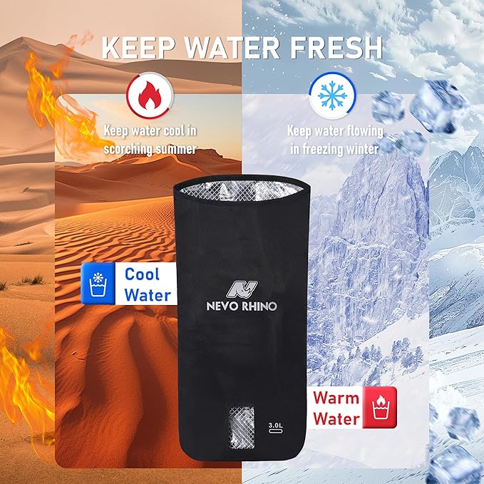 N NEVO RHINO 2PCS Water Bladder Insulator Bag, Protective Cooler Bag for 2L-3L Hydration Bladders, Insulated Water Bladder Sleeve Keeps Water Cool & Protects Bladders, Bladder is NOT Included