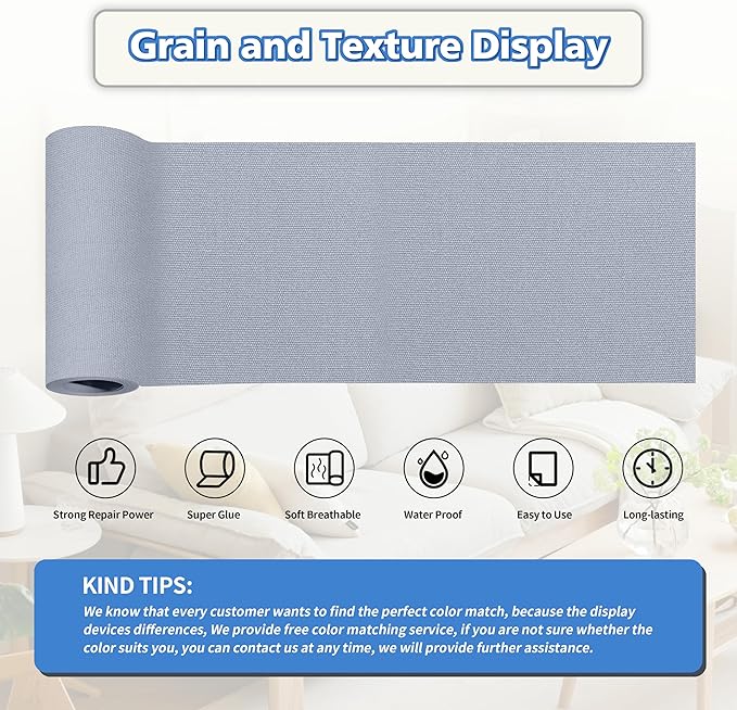 KING MOUNTAIN Canvas Repair Tape,Outdoor Gear Patch, 4×63 Inches,Waterproof,Self-Adhesive for Repairing Boat Covers,Sun Shades,Sofas,Tents,Lounge Chairs,Awnings (Light Grey 2.0)