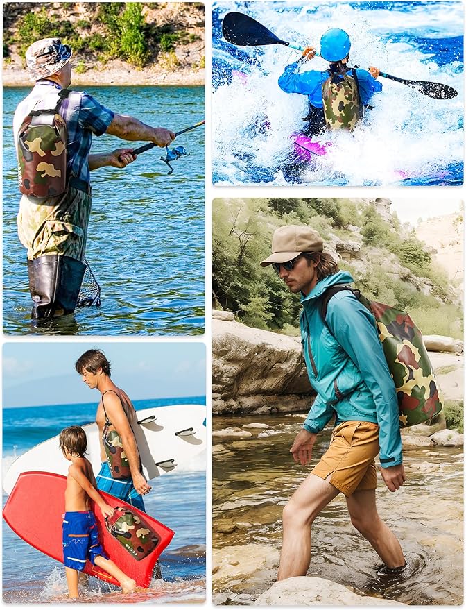HEETA Waterproof Dry Bag for Women Men, 5L/10L/20L/30L/40L Roll Top Lightweight Dry Storage Bag Backpack with Emergency Whistle for Travel, Kayaking, Boating, Camping, Beach, Cruise Ship Essentials