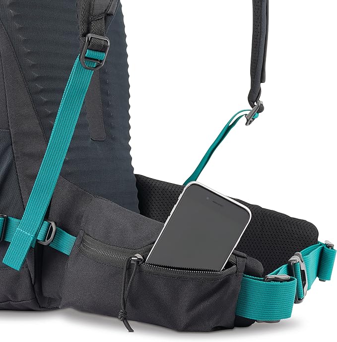 High Sierra Pathway 2.0 Backpack with Hydration Storage Sleeve, for Hiking, Biking, Camping, Traveling, Black, 45L