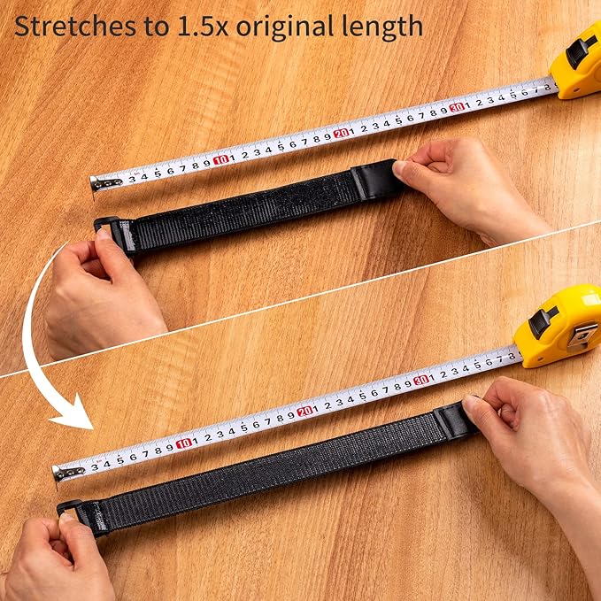 Trilancer Elastic Cinch Straps with Anti-Slip Strips, 9’’ x 1.2’’ (10 Pack) Heavy Duty Multipurpose Hook and Loop Straps for Extension Cords, Cables, Ropes,Hoses, Bike,Pant Garters,Garage and Workshop