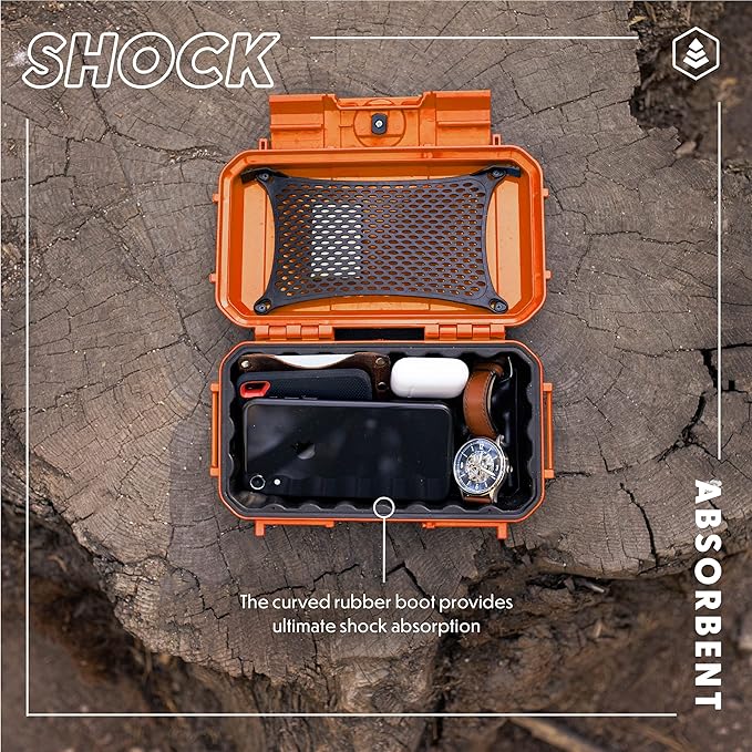 Evergreen 56 Dry Box - EDC Tough Protective Case USA Made for Organization of Cameras, Phones, Camping, Fishing, Hiking, Water Sports (Black, TOPO)