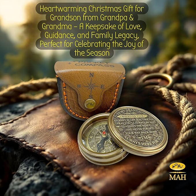 Brass Compass Gift to My Son Never Forget I Love You, Sentimental Keepsake from Mom Dad Grandparents, Inspirational Guidance Compass Gift for Son Graduation Birthday Baptism Confirmation Gift Idea