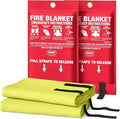 National Park Foundation Partner Emergency Silicone Fire Blanket with Safety Handles, 40"x40" Silicone Coated UM9 Fiberglass Fire Blanket, Home and Kitchen Fires, Camping Gear, Designed in USA(2Pk)