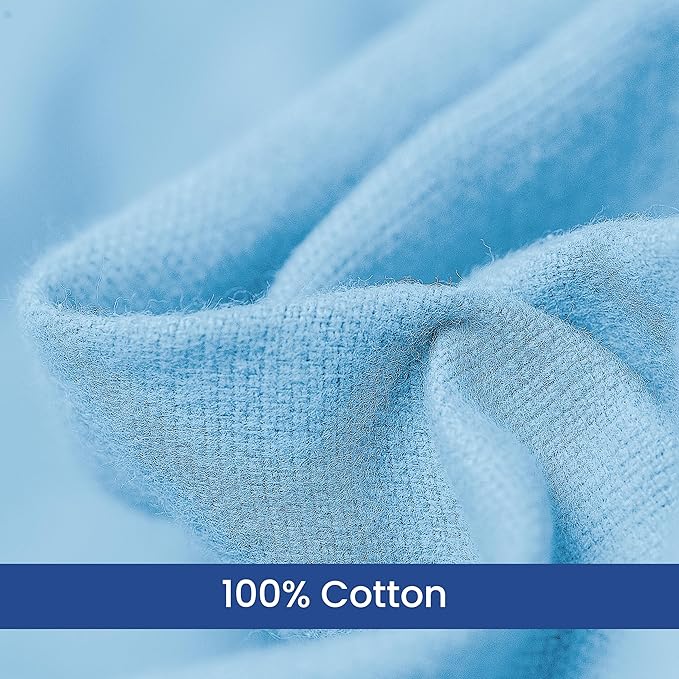 Linteum Textile 100% Cotton Hospital Patient Bath Blanket, Bed Bath Sheet, Twin Blanket Lightweight Sheet Blankets 70x90 in, 1.75 lb. Blue
