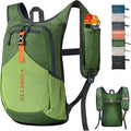 FIORETTO 15L Hiking Backpack for Women Men Mini Packable Backpack Lightweight Small Daypack for Camping Travel Outdoor, Green
