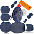 aZengear Repair Patches - Waterproof, Self-Adhesive, Tear-Cold-Heat-Resistant Polyester Fabric to Fix Down Jacket, Puffer, Snowsuit, Shoe, Tent, PVC, Clothing, Upholstery (Navy Blue)