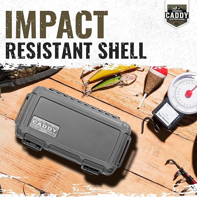 Waterproof Storage Case 1.2 L Capacity – Heavy-Duty Gear Box with Foam, Carabiner & Lanyard – Crushproof, Airtight Outdoor Container for Camping, Hiking, Fishing