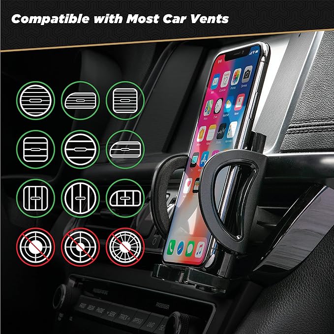 Scosche IHW10-SP1 4-in-1 Car Phone Holder Windshield, Dashboard, Vent, Cup Mount with Suction Cup | Dash, Vent or Windshield Mount | Stick Grip Suction Cup Base | Non-Magnetic | Black