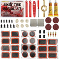 60Pics Bike Tire Repair Kit,Bicycle Inner Tube Patch Kit with Patches and Tire Levers ,Tubeless Tire Repair Rubber Nail with Box and Screwdriver,Convenient Kit for Mountain or Road Bike, Motorcycle
