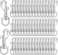 Lucky Goddness 50pcs Swivel Snap Hooks for Dog Leash Collar Linking, Metal Heavy Duty Eye Lobster Claw Clasp Multipurpose- Perfect for Pet Buckle Key Chain Purse Bag Making Handmade Crafts DIY Project