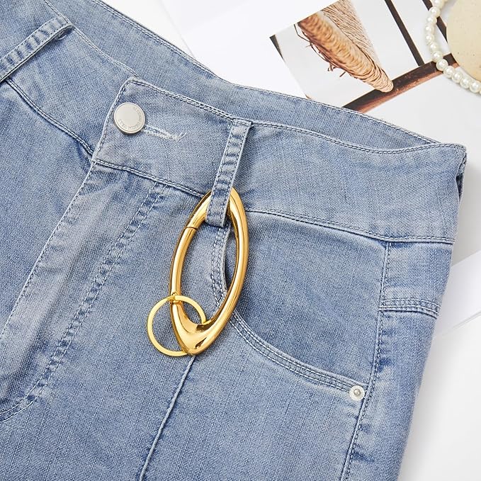 Y2K Cute Star Carabiner Keychain Cool Belt Loop Clip Starlight Heavy Duty Carabiner Clasp Snap Hook Holder Key Buckle