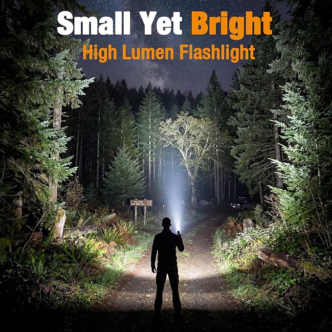 EverBrite Mini Flashlight, Zoomable LED Flash Light, 3 Modes, 3AAA Batteries Included, Handheld Small Flashlight for Camping, Emergency, Home, Grey