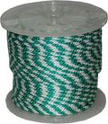 T.W Evans Cordage 98019 5/8-Inch by 200-Feet Solid Braid Propylene Multifilament Derby Rope, Green and White