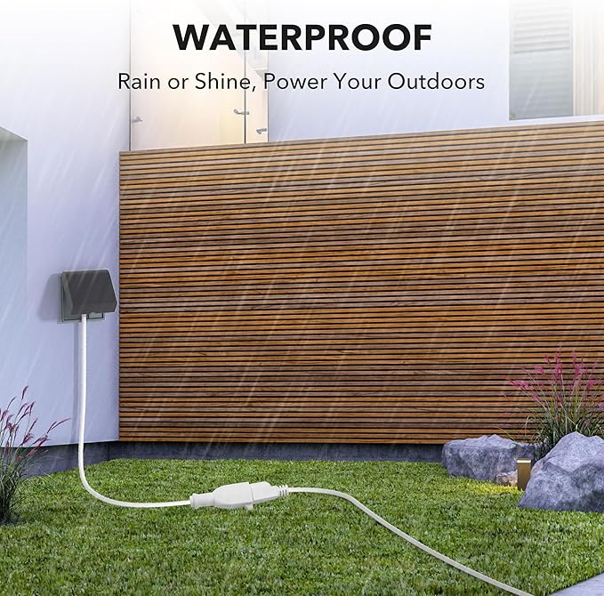BN-LINK 6ft White Outdoor Extension Cord 16/3 SJTW, 2 Pack, 3-Prong, Weather Resistant & Flame Retardant, for Indoor, Garden, Landscaping & Holiday Decorations, ETL