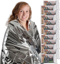 Grizzly Gear Emergency Mylar Thermal Blankets (12 Pack) Survival Kit Camping Space Blanket - Perfect for Hiking, Outdoors, Marathon Runs or First Aid Set- Bug Out Bag Essential - Keep Heat Insulated