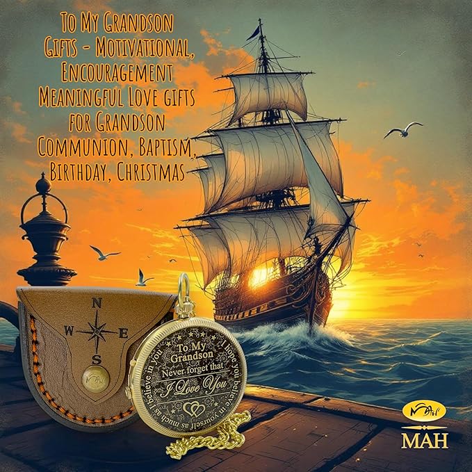 Brass Compass Gift to My Son Never Forget I Love You, Sentimental Keepsake from Mom Dad Grandparents, Inspirational Guidance Compass Gift for Son Graduation Birthday Baptism Confirmation Gift Idea
