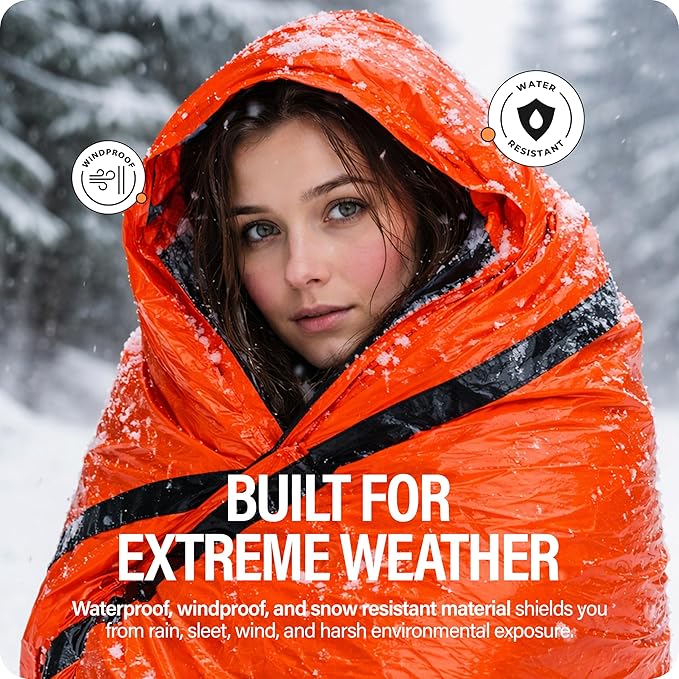Primacare CB-3684 Emergency Sleeping Bag for Survival – Mylar Blanket/Tent Used for Emergencies, Camping, Hiking, Hunting, Marathons, Outdoors, and Perfect for Medical First Aid Supply Kits, Adult