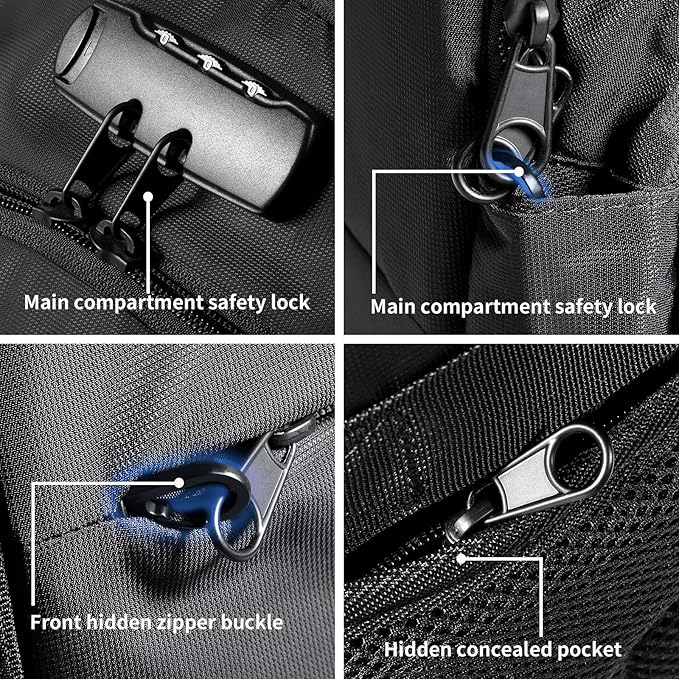 Tzowla 35 Liter Anti Theft Backpack with Tracker Tag,Giant Tumbler Holder Pocket and Lock,15.6 Inch Laptop Backpack