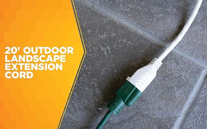 Southwire Outdoor Extension Cord - Light Duty Landscape & Patio Power Cable for Outdoor Use - Weather Resistant Vinyl Jacket - Neutral White Finish - 16/3 Gauge - 20-Foot (Pack of 12)