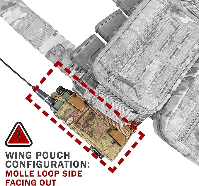 ACE TAC S.O.P. Tactical Chest Rig with 5.56/7.62 & Pistol Magazine Pouch Holders, Wing & Molle Dangler Pouches