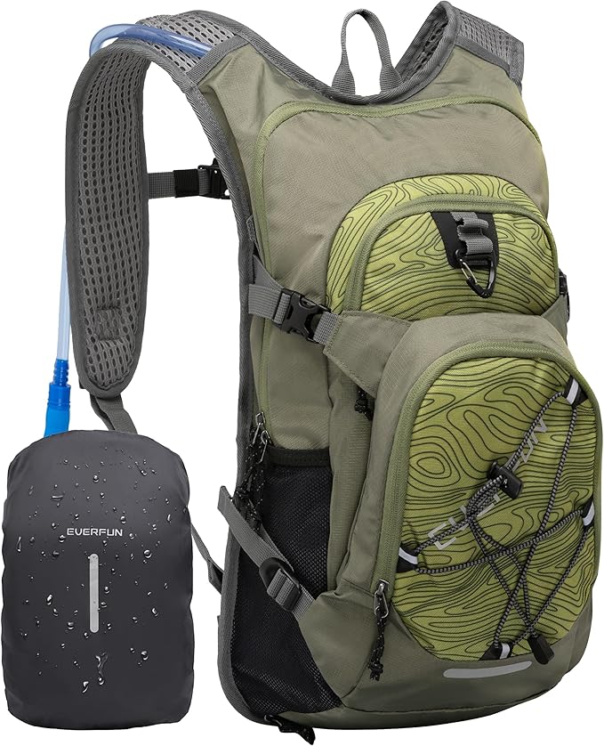 Everfun Hydration Backpack 18L with Water Bladder 2L/3L Hiking Water Backpack Women Men Hydration Pack Insulated Lightweight Day Hydropack with Storage for Hiking, Biking, Running, Festival